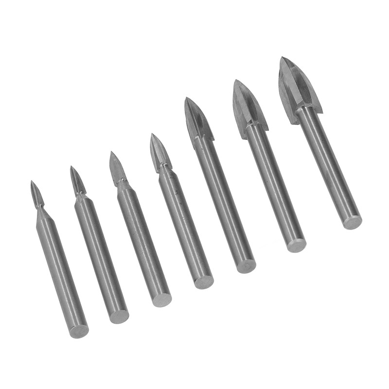 7Pcs Engraving Drill Bit 6mm Shank High Speed Steel Carving