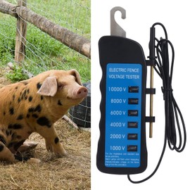 Electric Fence Voltage Tester, Electric Fence Voltage Tester,Fault Finder Farming Equipment Portable Testing Tool, 6 Neon Indicator Lights, Fence Tester for Farms