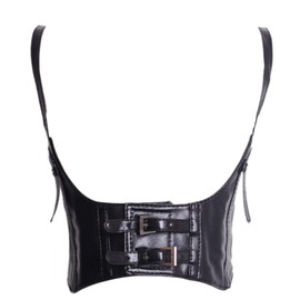 Alivila.Y Fashion Womens Leather Steampunk Underbust Waist Belt Corset AS577-Black-XXL