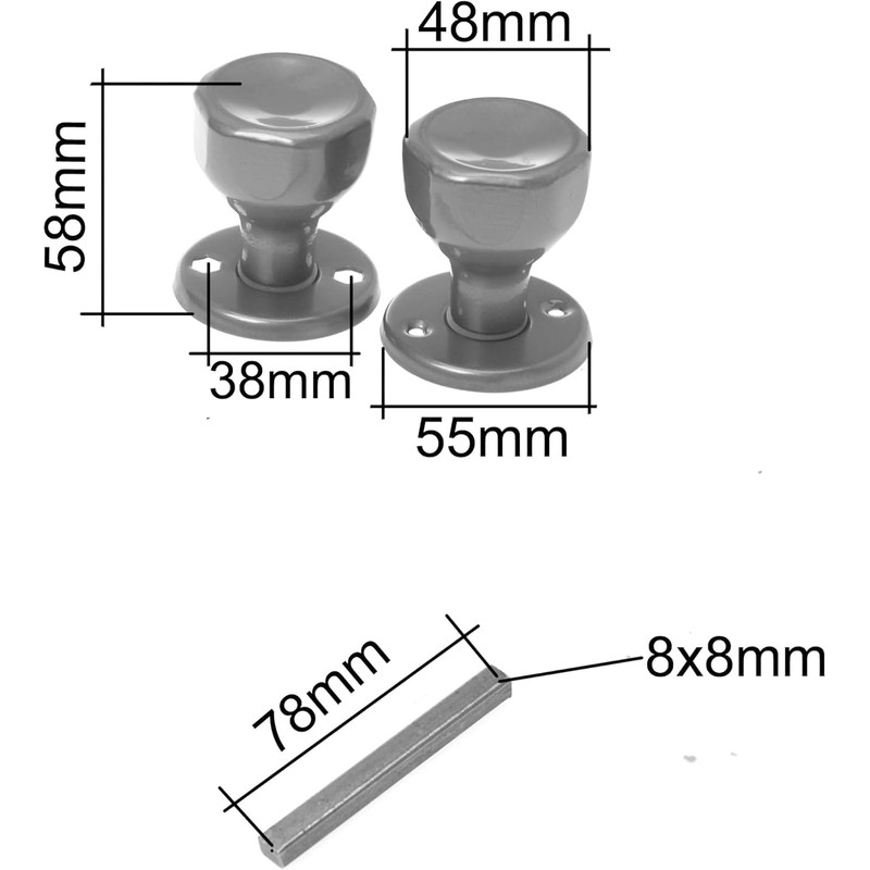 Aqbau® Door Knob, Rotatable on Round Rosette Button Push Knob