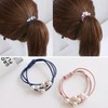 ELH-115 Triple Pearl Bead High-Elasticity Hair Tie 5-Piece Set / ELH-115 트리플 진주구슬 고탄력 헤어끈 5개세트