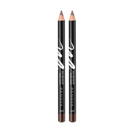 Renova Lapiz Delineador Duo Parpados y Cejas, color Cafe, 2.2 g