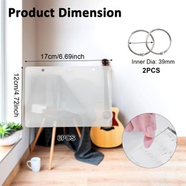 HOMMDECO Two-Hole Music Flip Folder 6PCS 17 * 12cm Waterproof Transparent PVC Label Cover Music Flip Folder Marching Band Performance Folder