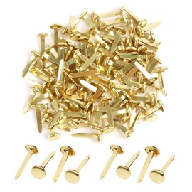 150 Pcs Split Pins,8x19mm Round Head Paper Fasteners,Multi-Purpose Metal Paper Fasteners,Mini Brass Brads butterfly pins,Smooth Mini Pin for DIY Crafts Projects Scrapbooks Cards Photo Walls(Gold)