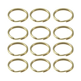 Brass Split Key Rings 13mm Round Flat Key Chains Key Ring Hoop for Car Home Keys Organization Arts & Crafts Lanyards Keys Pack of 50.