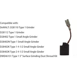 CarbonPro Carbon Brushes Compatible Dewalt D28402 D28110 D28401N Grinder Replacement Parts