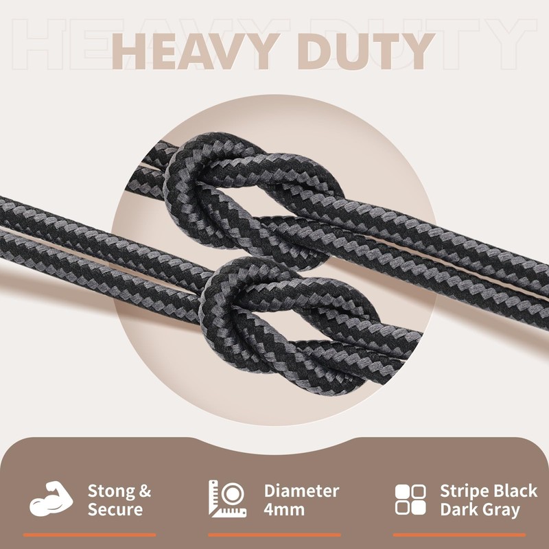 Stepace Round Shoelaces [2 Pairs] Heavy Duty Boot Shoe Laces