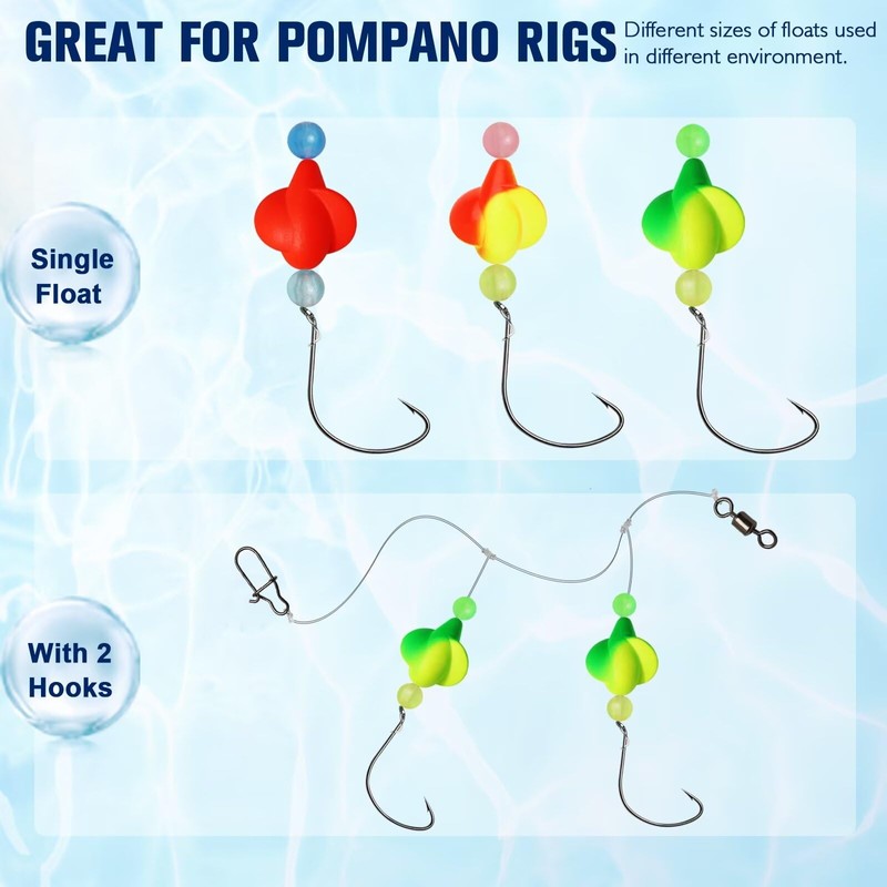 Dovesun Foam Floats Pompano Rigs Fishing Rig Floats Fly Fishing