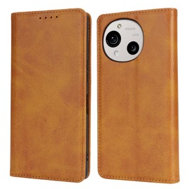 [Hamany] AQUOS R10 Case Folio SH-51F Wallet Type Aquos R10 Case Shock Resistant Durable Abrasion Resistant Sharp Cover Card Storage Built-in Magnet Stand Function Leather - Fashion Light Brown