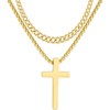 RWQIAN Cross Necklace For Men,Mens Cross Necklaces Gold Big Stainless