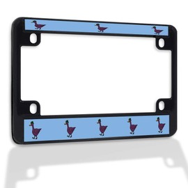 Fastasticdeals Metal Insert Bike License Plate Frame Cute Goose Weatherproof Motorcycle Accessories Black 4 Holes Solid Insert