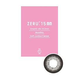 カラコン ZERU.15mm ナチュラル マンスリー 1箱1枚 1Monthly No.1 サークルブラック【BC】8.7 【PWR】-2.00