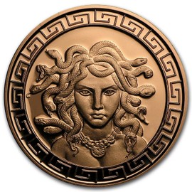 Katy Craig 10 x 1oz Copper Rounds Medusa Greek Mythology 999 Fine Bullion Supplied in Tub
