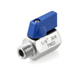 QWORK Mini Ball Valve, 10 Pack 1/4" NPT Thread Female and Male 304 Stainless Steel Shut-Off Valves