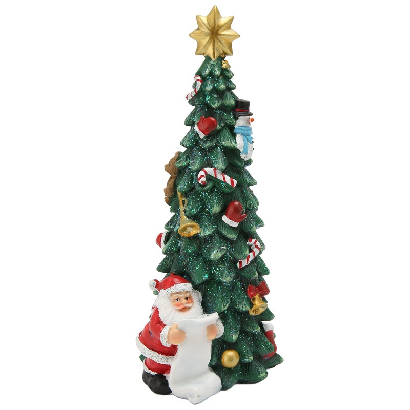 Christmas Tree Statue Durable Fadeless Resin Christmas Tree Figurine Exquisite