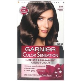 Garnier Color Sensation Intense Cream 5.0 Permanent Hair Colour, Cream, Luminous Brown, Pack of 3