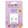 STUDEX Tiny Tips Stud Earrings Crystal Cross Hypoallergenic for Little
