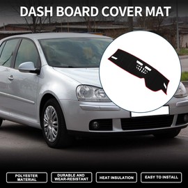 TUCKBOLD Volkswagen Golf 8 Dashboard Mat Dash Mat Protective Mat Interior Interior Custom Parts Accessories Car Goods Sun Protection Anti-Glare Anti-Scratch Anti-Slip 1 Piece Set Black Red