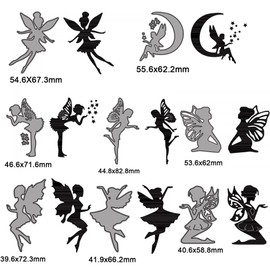CYFUN DESIGN 8 PCS Buttrflies Fairy Girls Dies for Card Making Dancing Lovely Star Metal Cutting DIY Scrapbooking Paper Crafting Handmade Crafts Embossing Stencil Die Cuts Punch Template Mould
