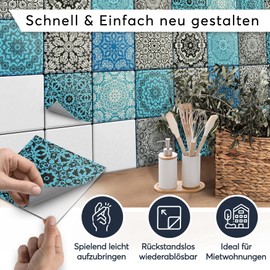 Glue over the Tiles; Motif Film Stickers, Bathroom Film, Decorative Film, Bathroom Design, Design Motif, Moroccan Motif, 9 pieces