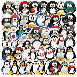 Penguin Stickers for Water Bottle,50 PCS Penguin Animal Stickers Pack for Bicycle Suitcase Laptop Phone Luggage Guitar,Waterproof Aesthetic Vinyl Stickers for Teens Party Favors