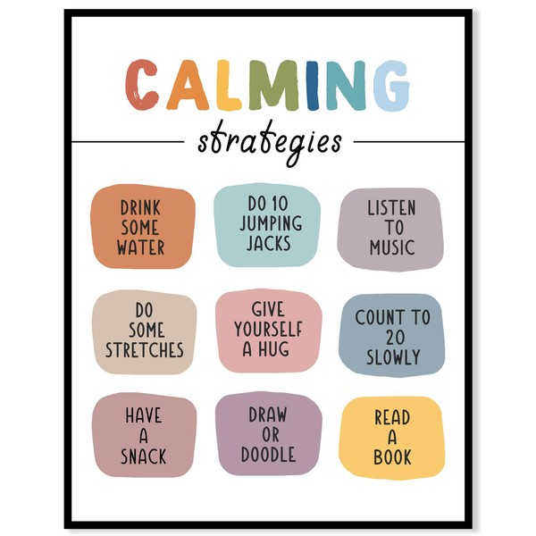 Generic Calming Strategies Mental Health Coping Techniques Wall Art Prints,