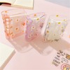 Mini Organizer 3 Hole Binder Stylish Chrysanthemum Pattern Cover Transparent