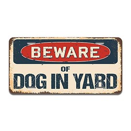 SignMission Beware of Dog in Yard Aluminum License Plate | License Plate 12" X 6" Fits Any Car, Truck, SUV, RV, or Trailer | Made in The USA