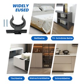 Raheem Pack of 10 Kitchen Skirting Board Clips for Skirting Board with 30 Screws Kitchen Base Fixing Base Holder for 32-42 mm Kitchen Feet