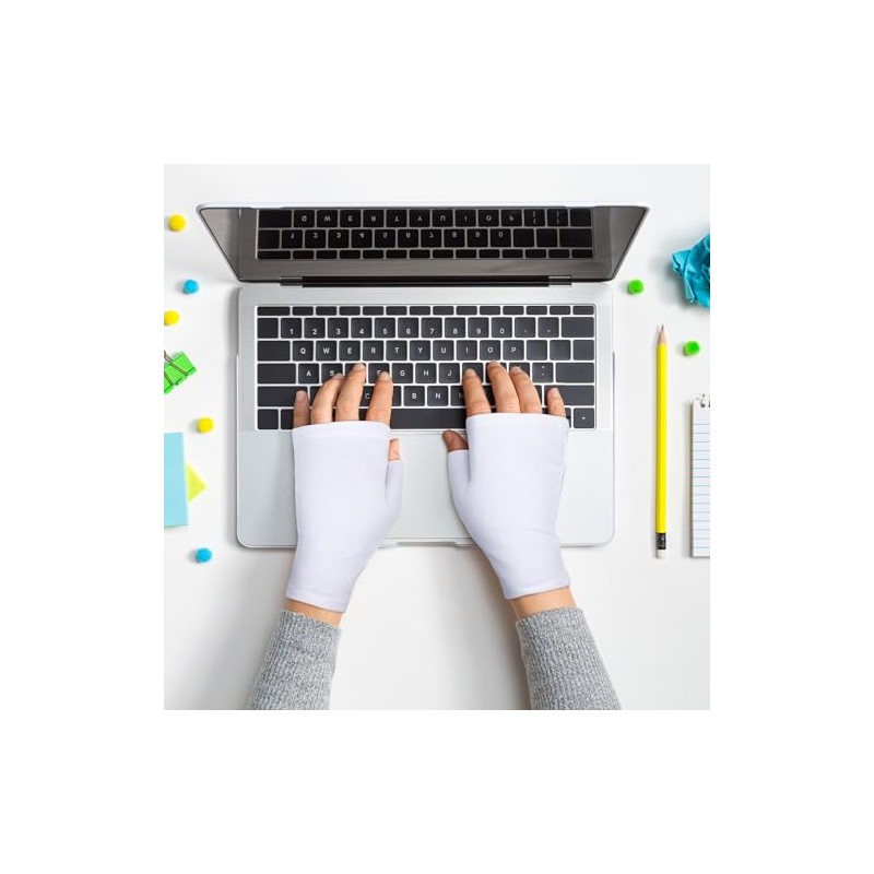 6 pares de guantes de eccema sin dedos hidratantes para