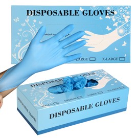 6 Mil Blue Nitrile Disposable Gloves, Latex-Free, Powder-Free, for Cooking, Mechanics, Cleaning & Multi-Purpose - 100 Count (Small (100-Count))