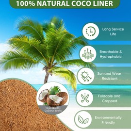 HNYTLCO Coco Liners for Planters 36 Inch - 3 Pack Hanging Basket Liners, Trough Coco Planter Liners, 100% Natural Coconut Fiber for Window Boxes, Fence Railing Planter Flower Baskets