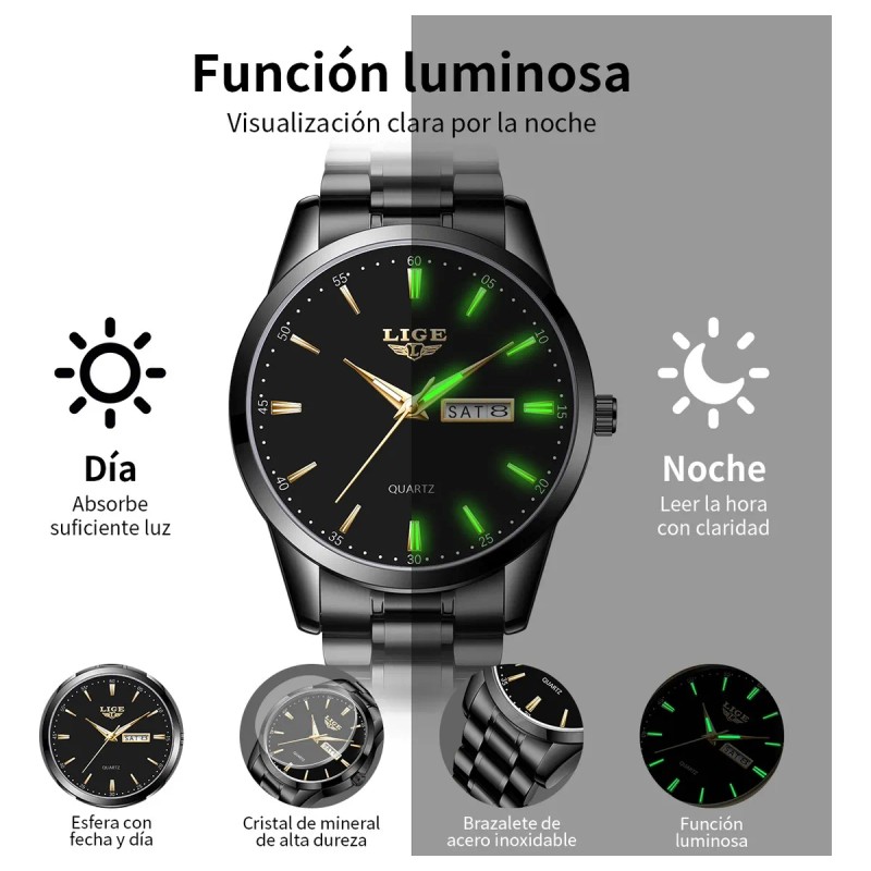 Relojes De Pulsera Hombre Relojes Cuarzo Acero Calendario