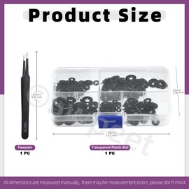 Swpeet 325 Pieces 5 Sizes Manganese Steel Internal Tooth Lock Washers with Tweezers Kit, M2 M2.5 M3 M4 M5 Spring Push On Locking Nut Speed Clips Internal Tooth Lock Washers Holder