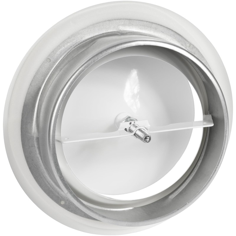 Vent Systems Diameter 150 mm Round Disc Valve White Metal