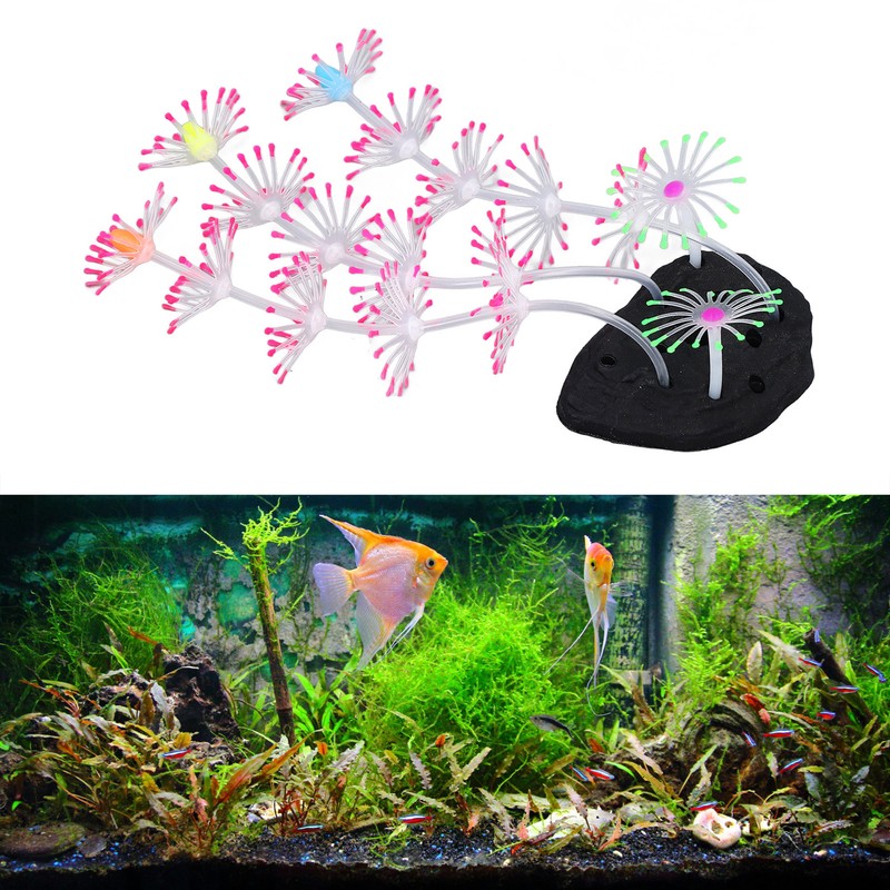 Silicone Glow Fish Tank Decorations Simulation Innovative Landscaping Glowing Artificial