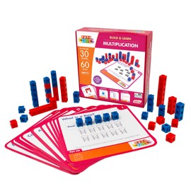 Junior Learning: Mathcubes - Multiplication - 30 Activity Set, Build & Learn, Blocks & Boards Hands On Math, Developmental & Education, Kids Ages 4+