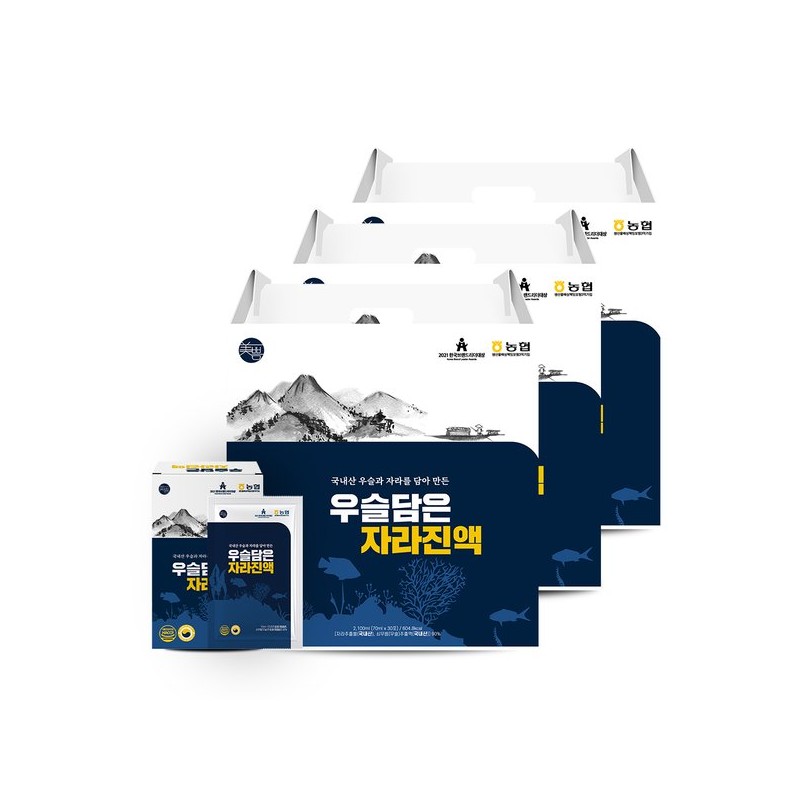 Mi-bbeum Saenghwal Geongang 국내산 우슬담은 자라진액 70ml 1박스 (총 30포)