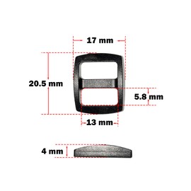 Flyshop 10 Pcs, 1/2", 13mm Black Plastic Triglide Slides Buckles for Cat Dog Collar Backpack Straps Webbing