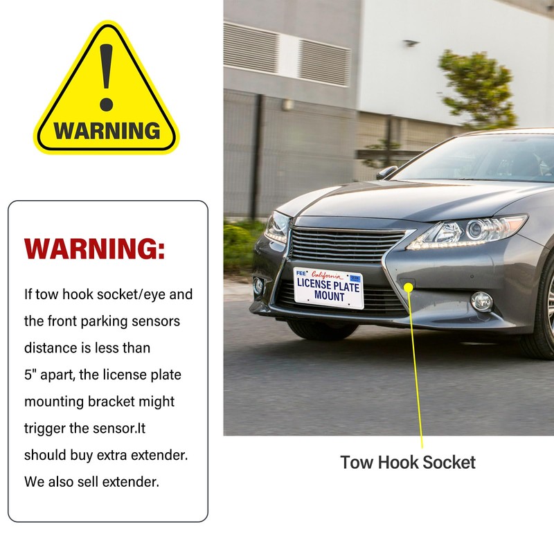 No Drill Front License Plate Bracket Mount Kit Compatible with