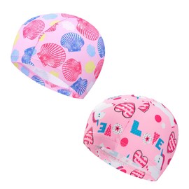 JOCXZI Swimming Caps for Kids, 2 Pieces Boys and Girls Aged 1-8 Years, Comfortable Fit for Long and Short Hair