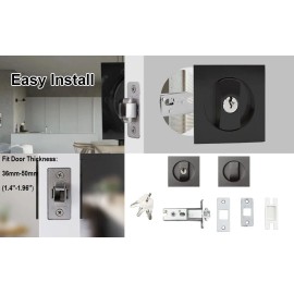 ccjh Invisible Durable Door Locks Handle with Keys for Sliding Barn Wooden Gate Door