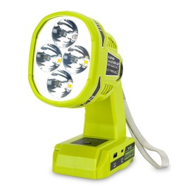 Adisipsoarin Cordless LED Flashlight for Ryobi 18V Battery, 22W LED Work Light with USB-A&USB-C 2.1A Fast Charging Ports for Jobsite, Car Repairing, Camping, Emergency