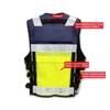 EXPLOSIV Reflective Multi-Pocket Security Vest, Size L-3XL (Adjustable), Navy-Yellow, dog