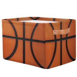 YPPAHHHH Basketball Texture Storage Baskets for Organizing, Fabric Collapsible Storage Bins Box Sport Pattern Decorative Toy Organizer Baskets for Closet Shelves Gift Basket 1 Pc
