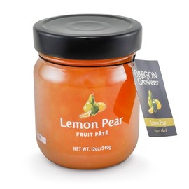 Oregon Growers Lemon Pear Fruit Pate - Lemon Pear Jam, Natural Preserves Made with Real Sugar, Fruit Jelly Spread, Pairs Perfectly with Cheese - 12 oz (Pack of 1)