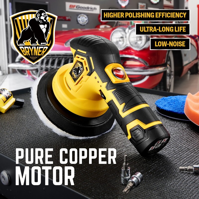 Cordless Car Buffer Polisher, 6 inch Cordless Polisher with 2pcs