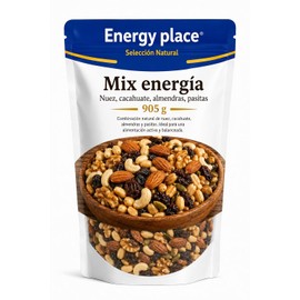 Mix Energía frutos secos: Nueces, Cacahuates, Almendras, Pasitas 905g
