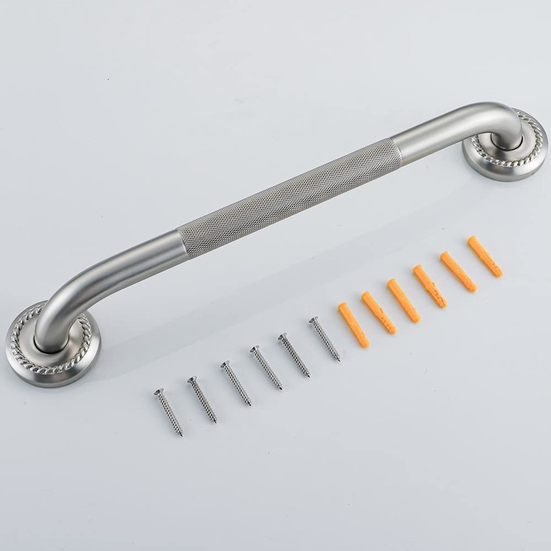 IMPEU Anti Slip Shower Grab Bar, 12-Inch Toilet Textured Sturdy