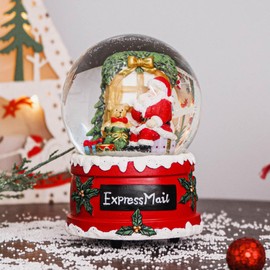 Christmas Snow Globes Glitter Water Globe Musical Snow Globe for Xmas Home Indoor Decoration, Christmas Holiday Party Gifts and Decorations